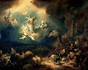 Govert flinck Angels announcing Christ's birth to the shepherds Spain oil painting artist
